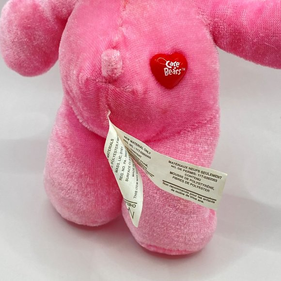 2007 Nanco Care Bears Cheer Bear Plush Stuffed Animal Toy Pink Heart Rainbow 8" - Picture 7 of 15